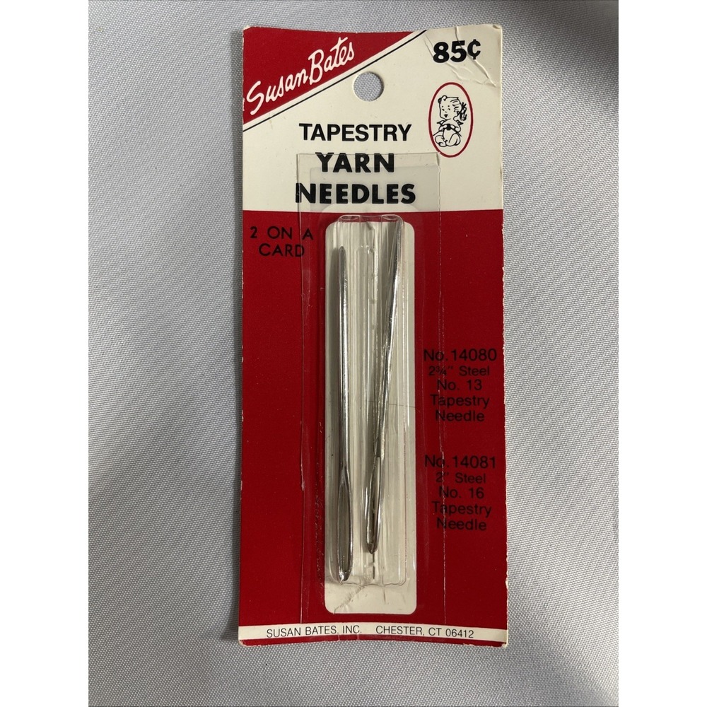 Vintage Susan Bates Tapestry Yarn Needles No. 13 & 16 2-Pack Sealed 85 Cent Card
